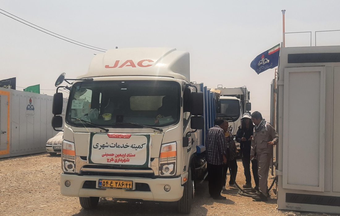 نصب و راه اندازی پنجمین جایگاه سیار ویژه عرضه بنزین در پارکینگ اربعین شهر مهران